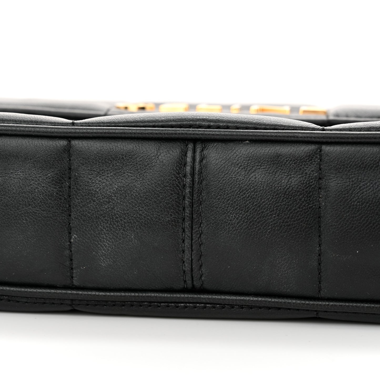 Goatskin Matelasse Chain Shoulder Bag Black