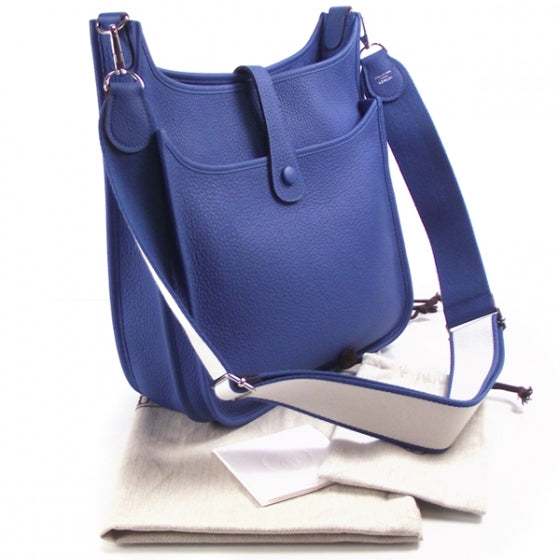 Hermes Taurillon Clemence Evelyn III GM Amazone Bleu Mykonos 9 of 9