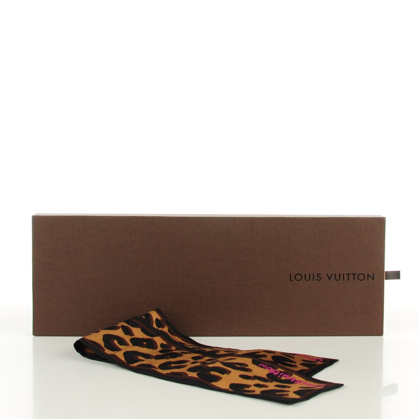 Silk Leopard Bandeau Scarf Marron