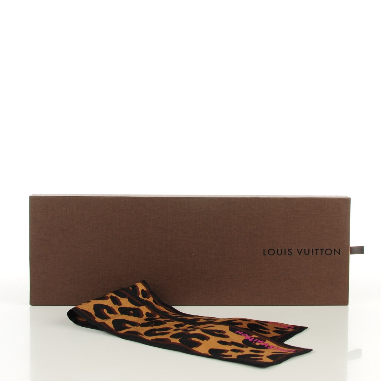 Louis Vuitton Silk Leopard Bandeau Scarf Marron 5 of 5