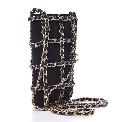 Chanel Lambskin Suede Clutch With Chain Black 3 of 10