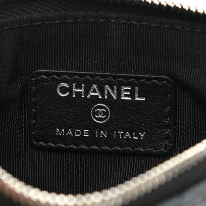 Chanel Metallic Goatskin Quilted Small Cosmetic Case Dark Grey 6 of 8