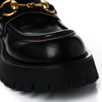 Gucci Cordovan Lux Womens Harald Horsebit 25mm Platform Loafers 38 Black 9 of 19