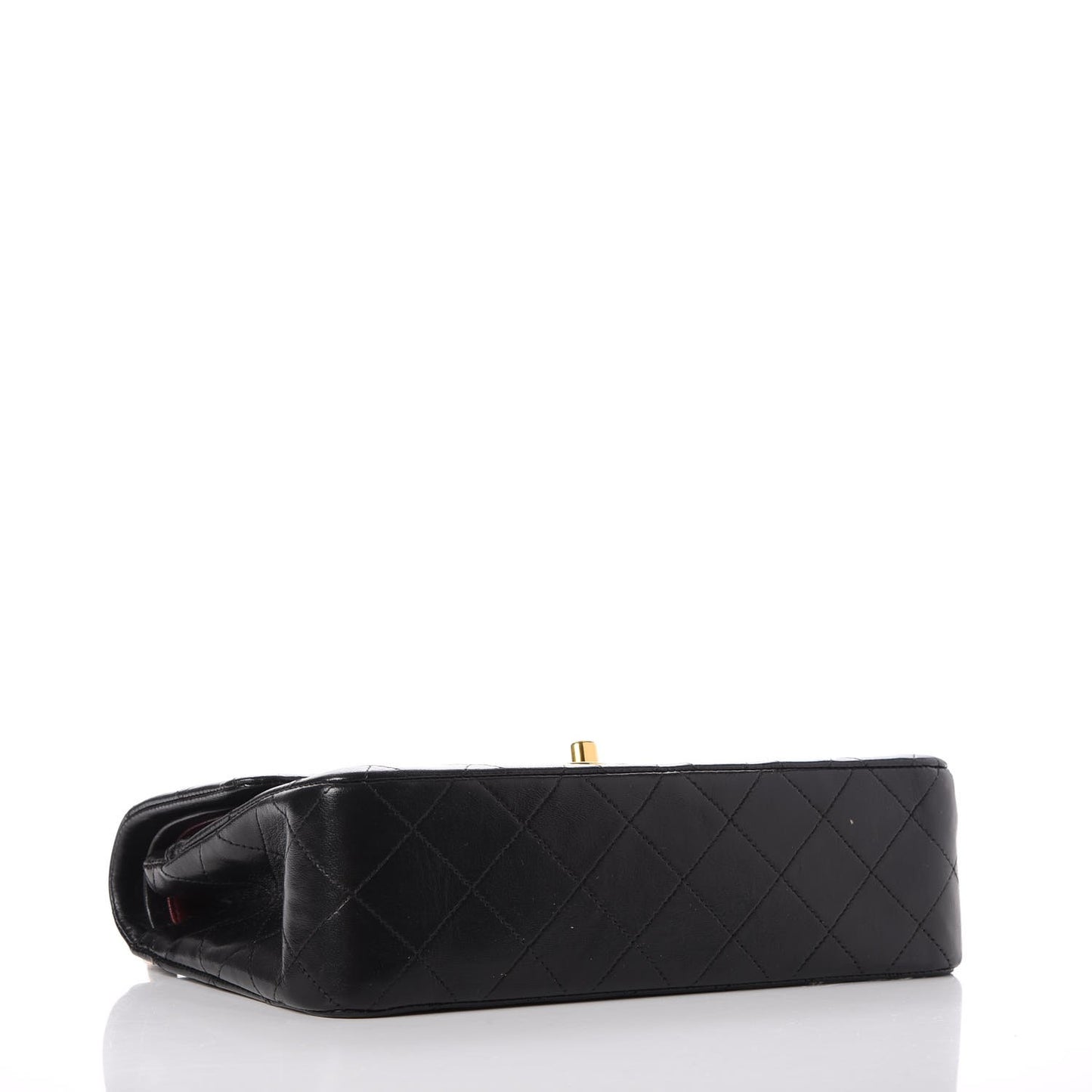 Lambskin Quilted Small Double Flap Black