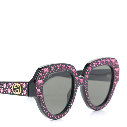 Gucci Crystal Heart Sunglasses GG0308S Black 7 of 7