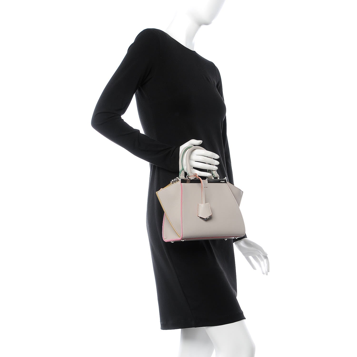 Fendi Vitello Dolce Mini 3Jours Tote Grigio Polvere 2 of 8