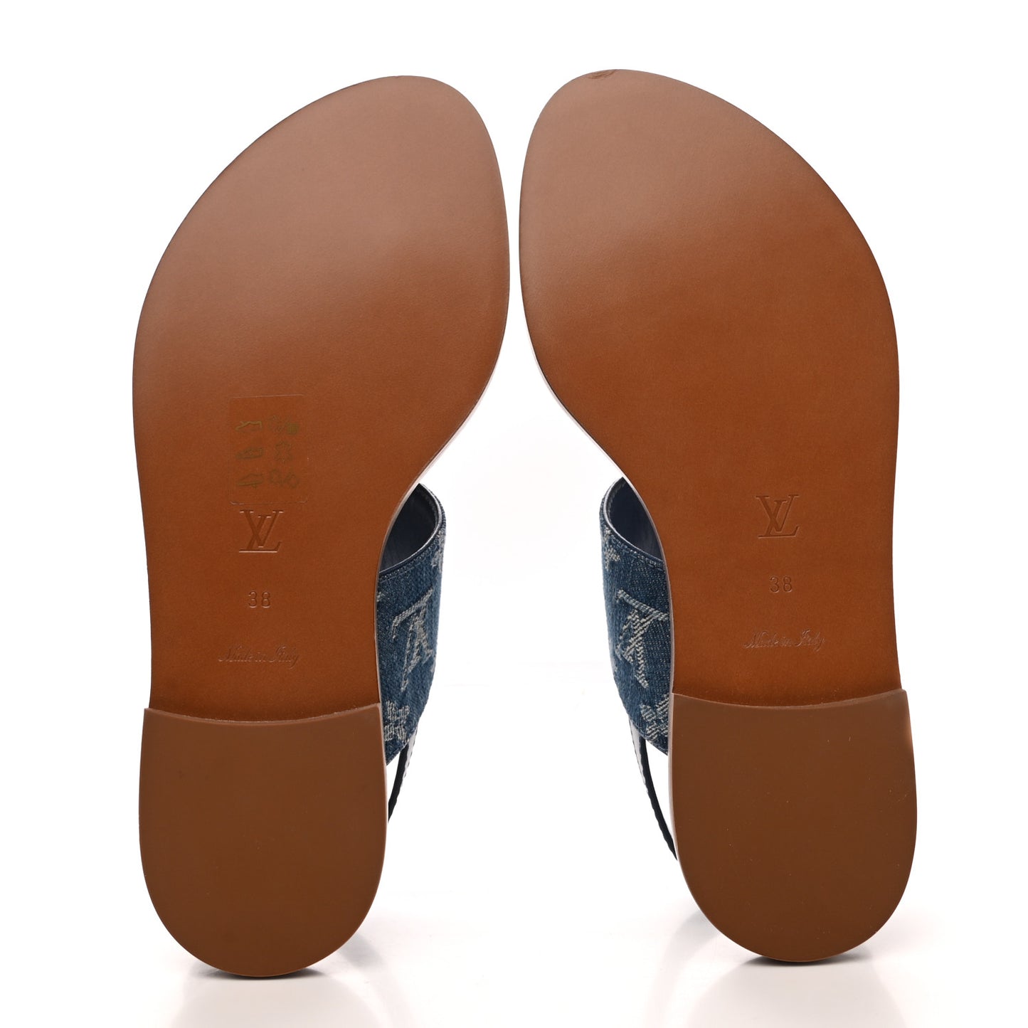 Denim Monogram Starboard Thong Sandals 38 Blue