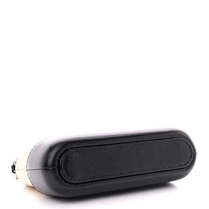 Chanel Aged Calfskin Quilted Small Gabrielle Clutch With Chain Beige Black 4 of 17