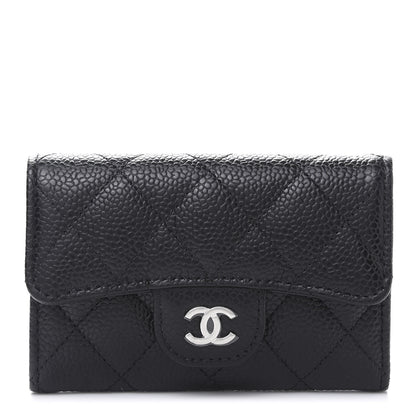 Chanel Caviar Quilted Flap Card Holder Wallet Black 1 of 11