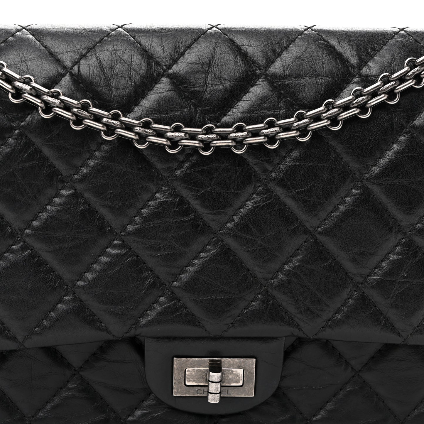 Aged Calfskin Quilted 2.55 Reissue 226 Flap Black