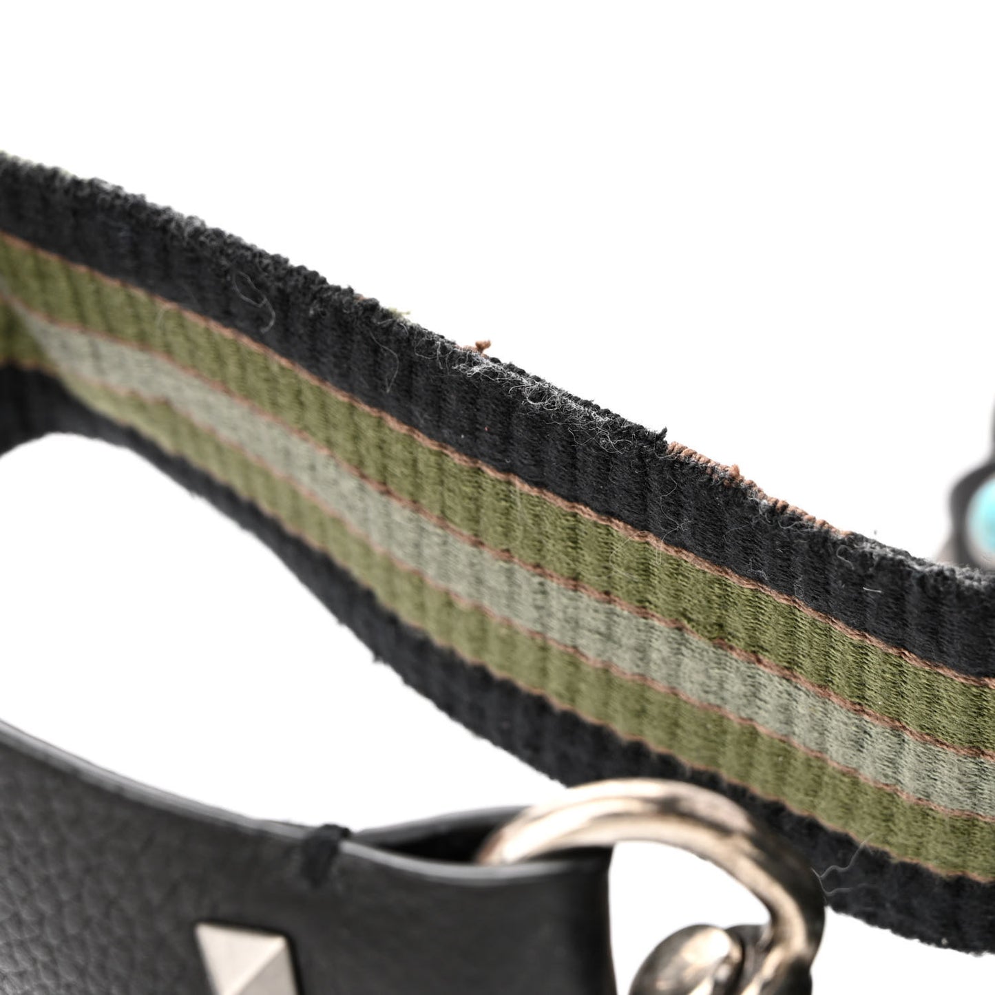 Pebbled Calfskin Rockstud Rolling Flap Messenger Bag Black