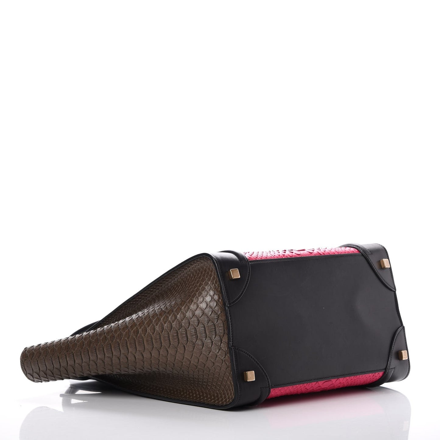 Python Smooth Calfskin Tri-color Mini Luggage Fuchsia