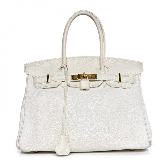 Taurillon Clemence Birkin 30 White