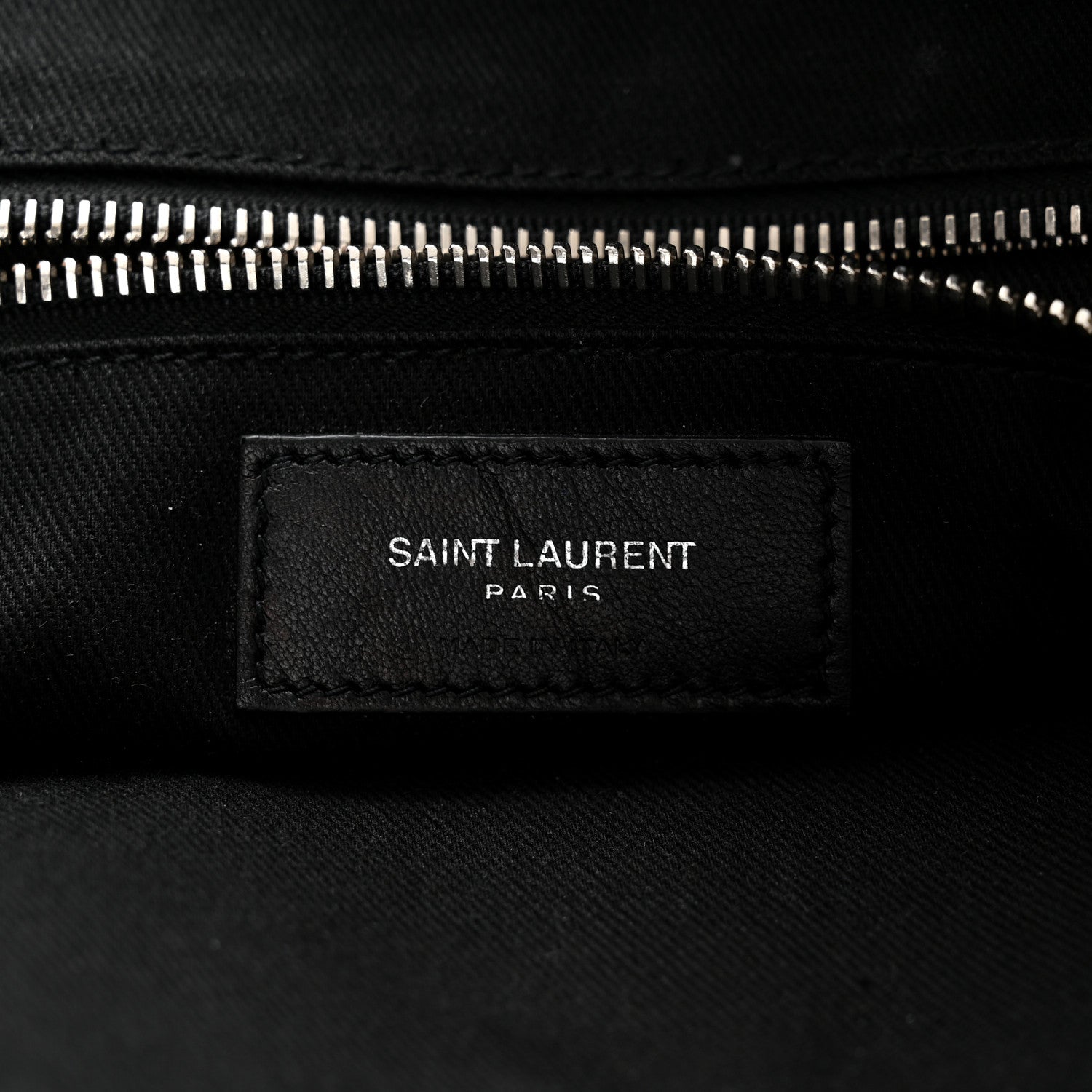 Saint Laurent Calfskin Crocodile Embossed Bold Briefcase Black 6 of 10