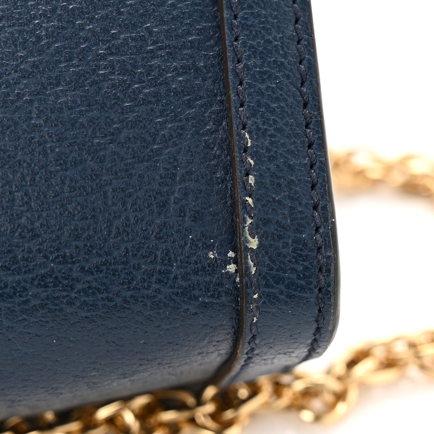 Textured Calfskin Web Medium Ophidia Chain Shoulder Bag Blue Agata