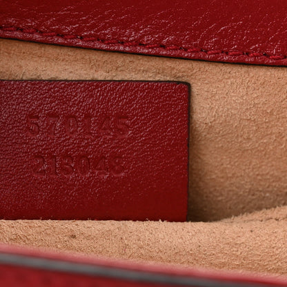 Gucci Textured Calfskin Web Rajah Slim Flap Shoulder Bag Romantic Cherry 7 of 12