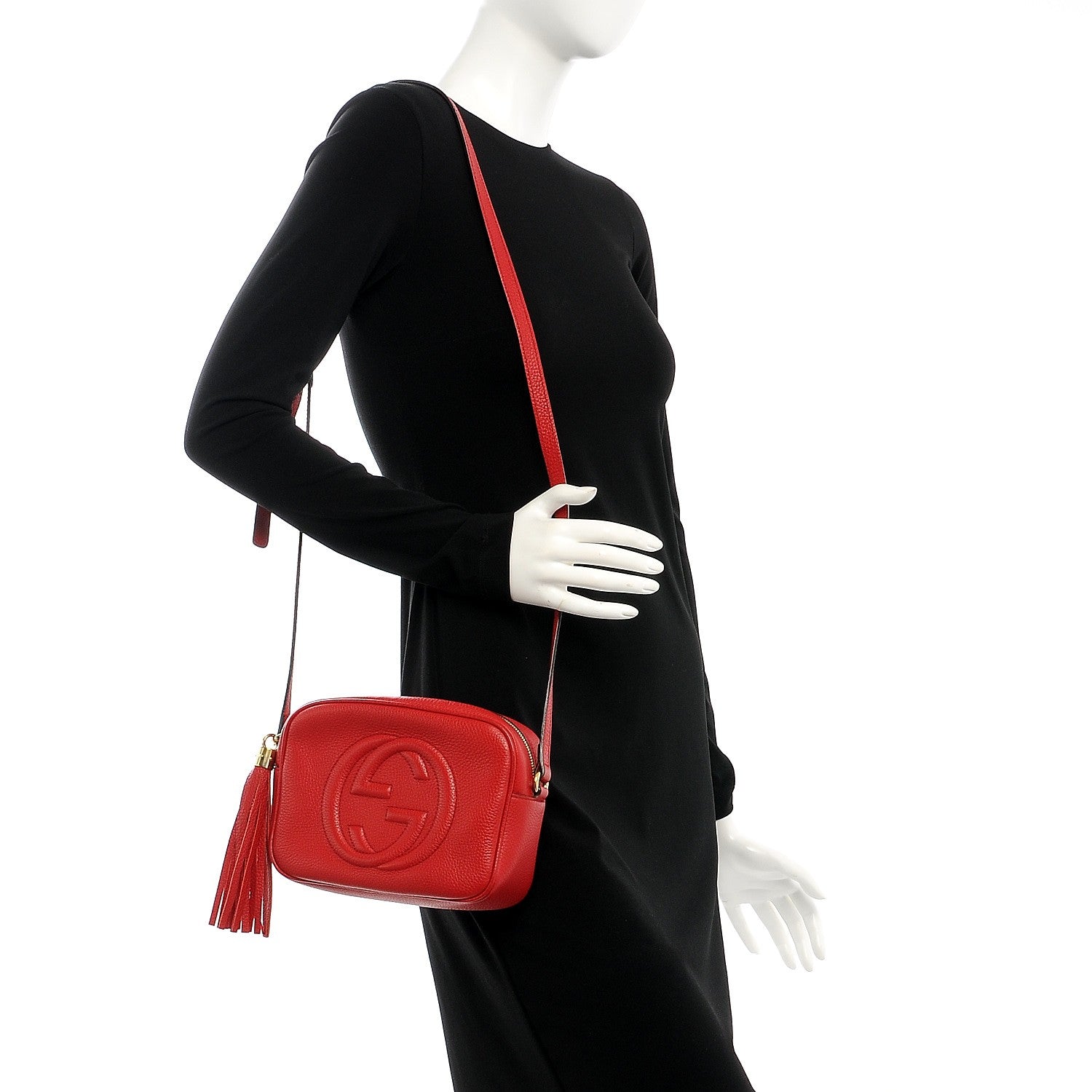 Gucci Pebbled Calfskin Small Soho Disco Bag Tabasco Red 2 of 7