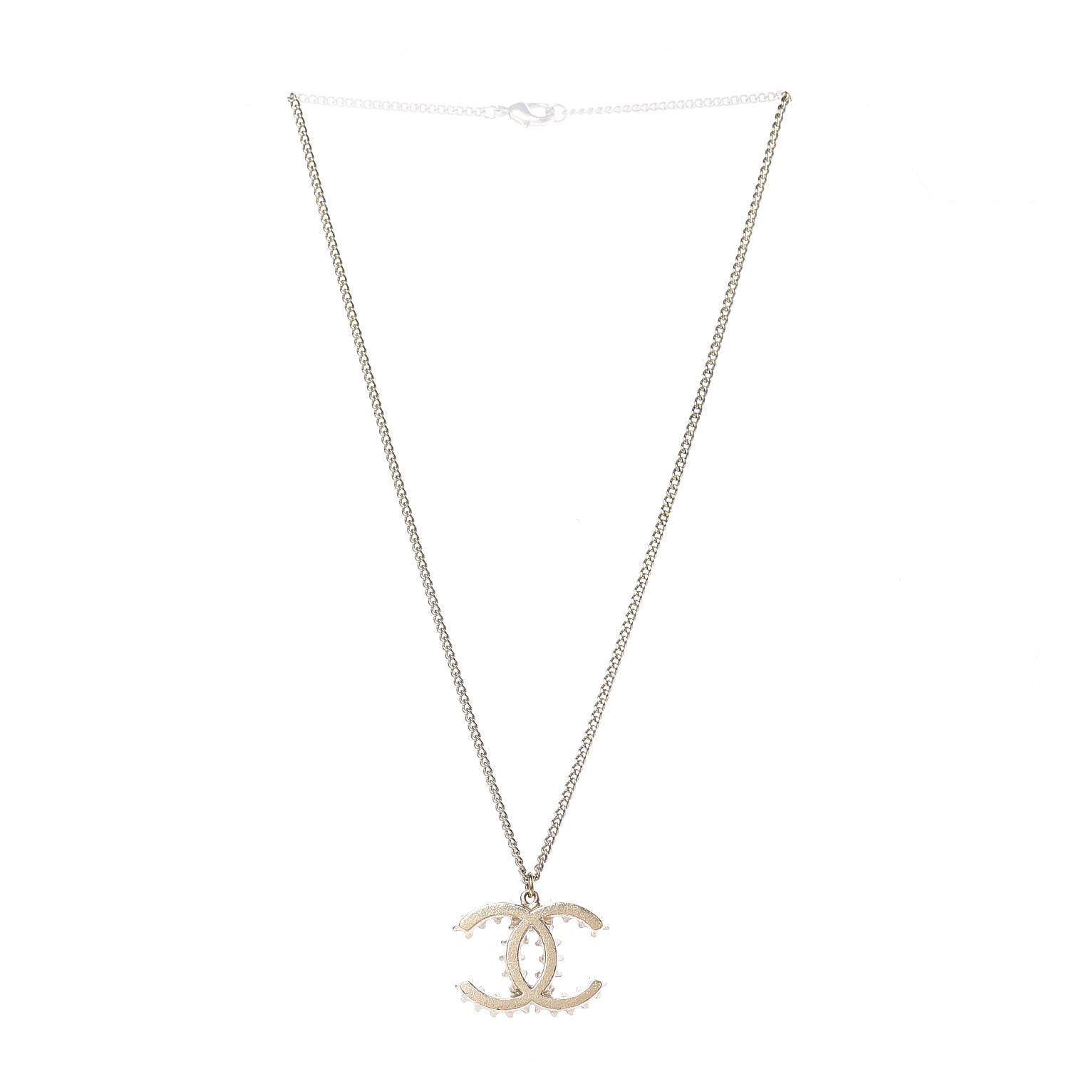 Chanel CC Necklace Matte Gold 3 of 4