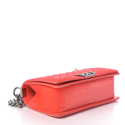 Chanel Velvet Quilted Medium Boy Flap Coral 4 of 8