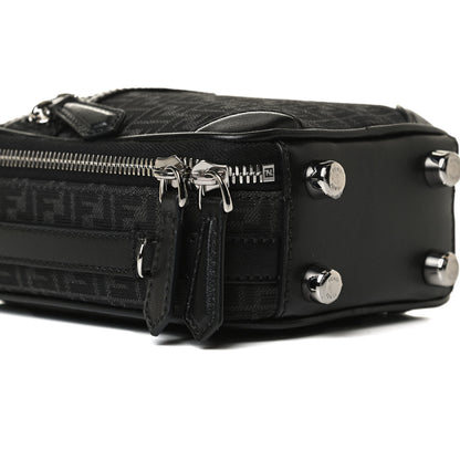 Fendi Recycled Fabric Jacquard Vitello Astro Micro FF Mini Trolley Bag Asfalto Black 10 of 15