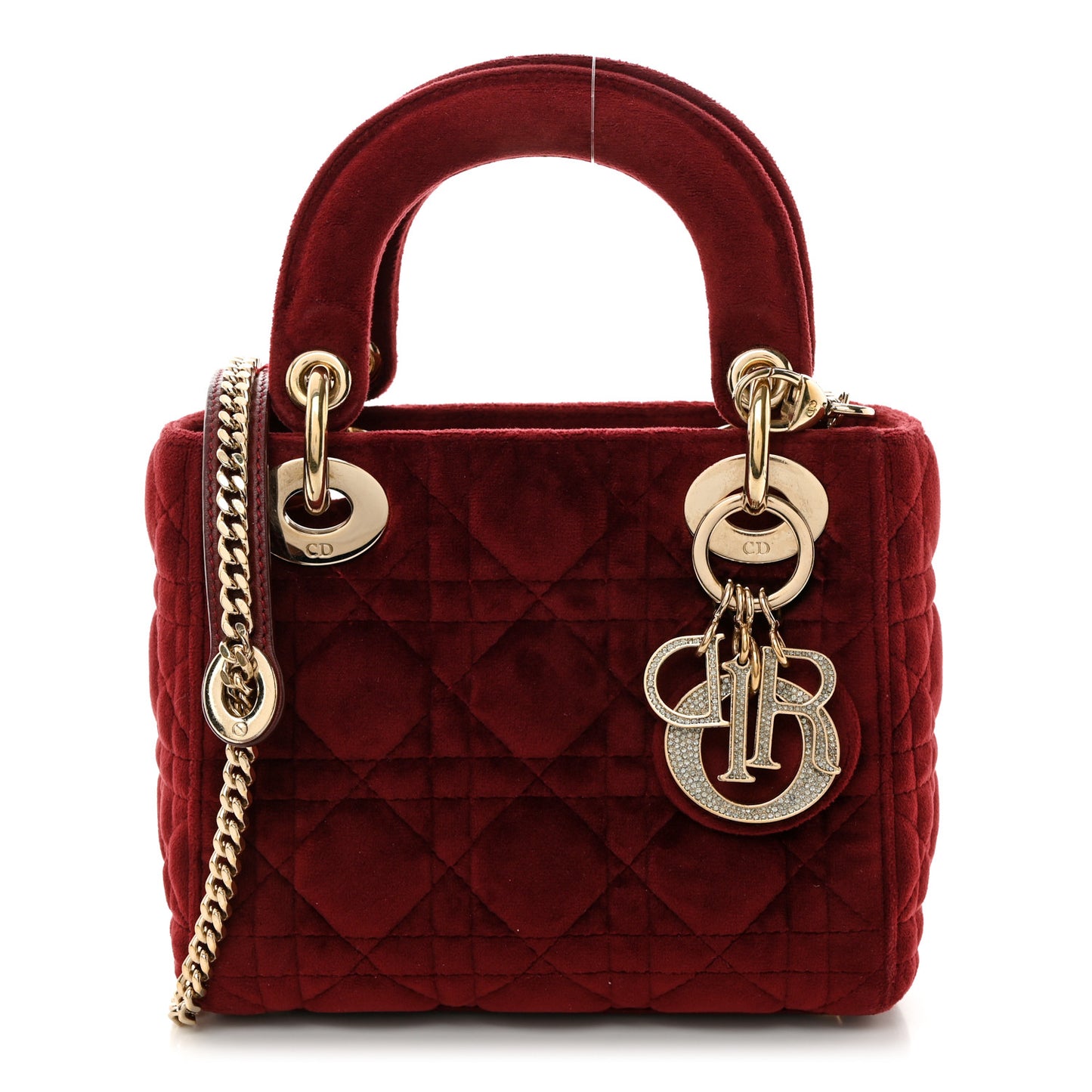 Velvet Mini Lady Dior Red