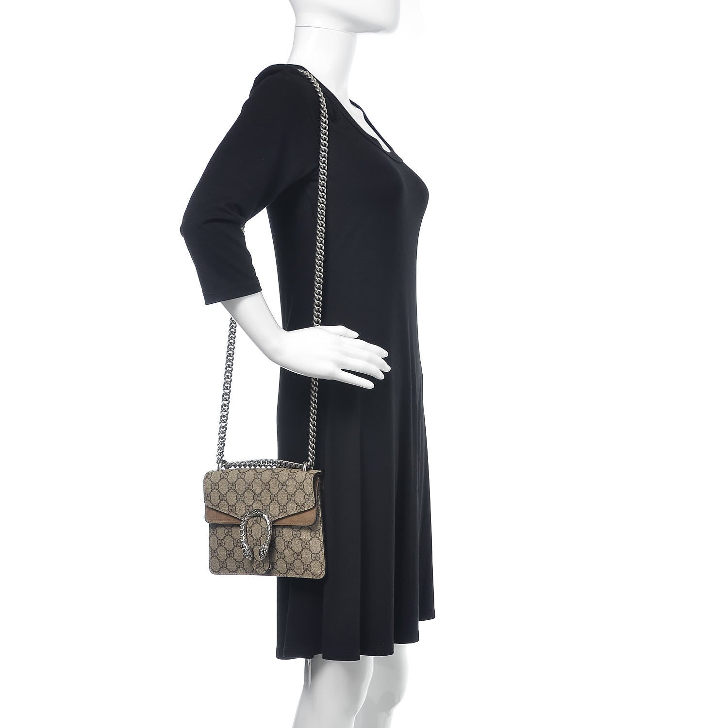 Gucci GG Supreme Monogram Mini Dionysus Shoulder Bag Taupe 2 of 13