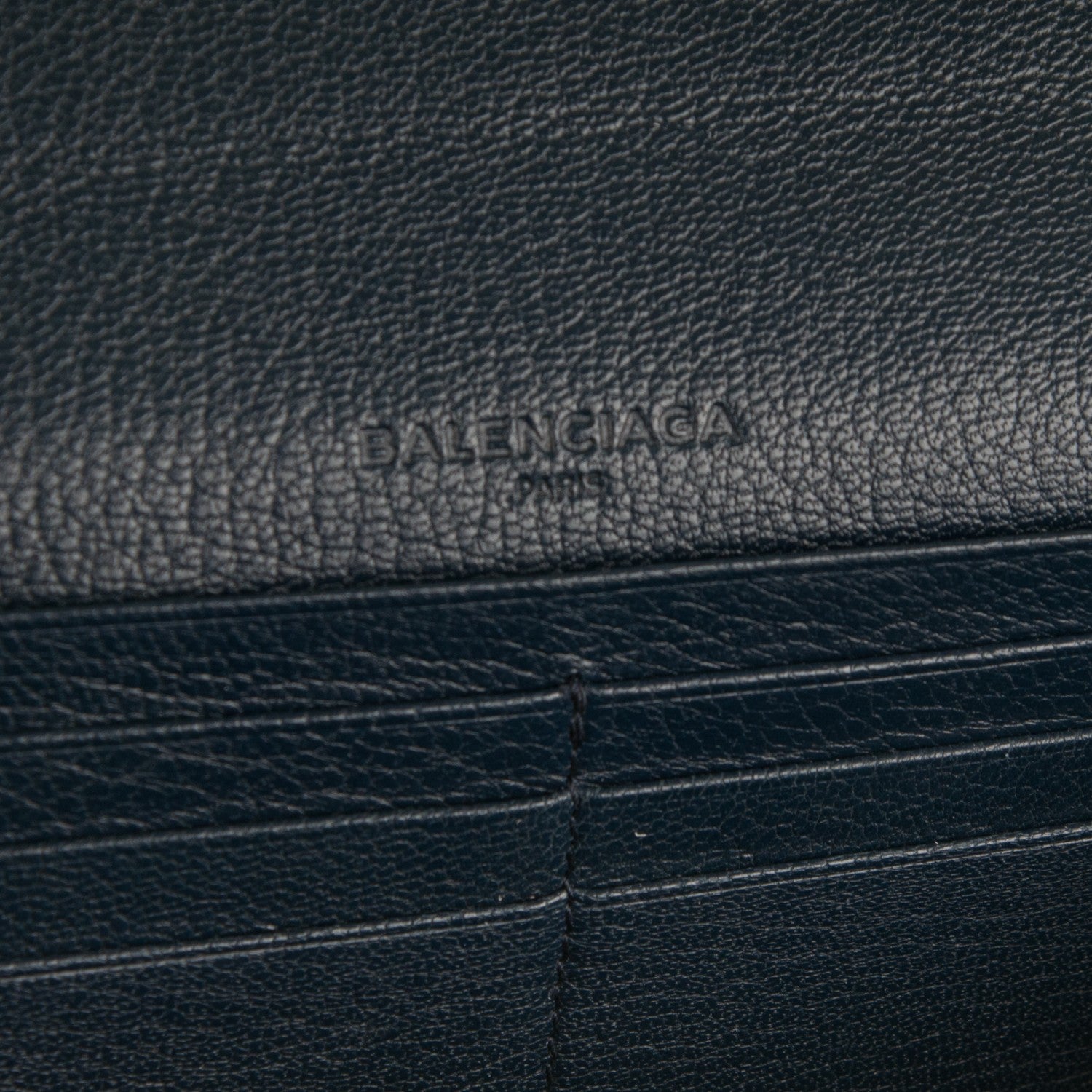 Balenciaga Chevre Gold Metallic Edge Hardware Money Wallet Bleu Nuit 6 of 7