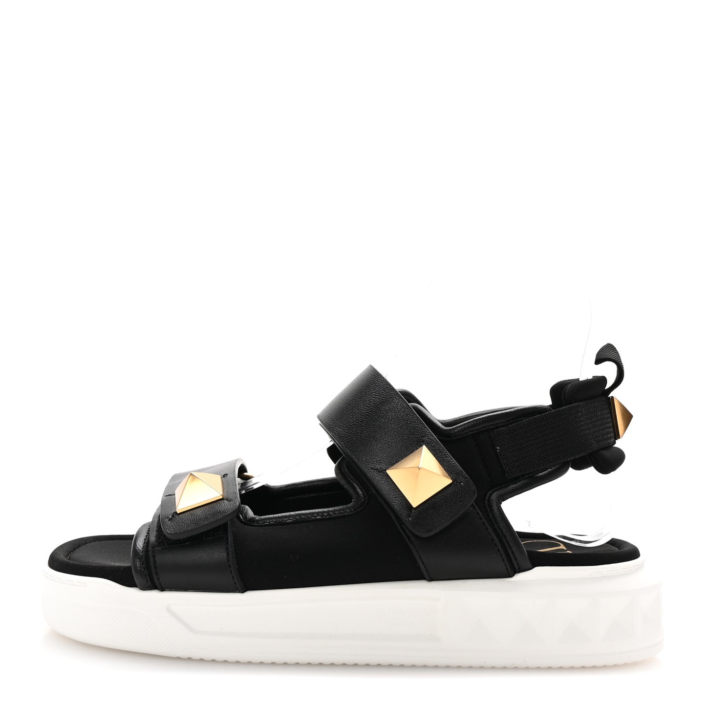Nappa Neoprene Roman Stud Velcro Sandals 36 Black