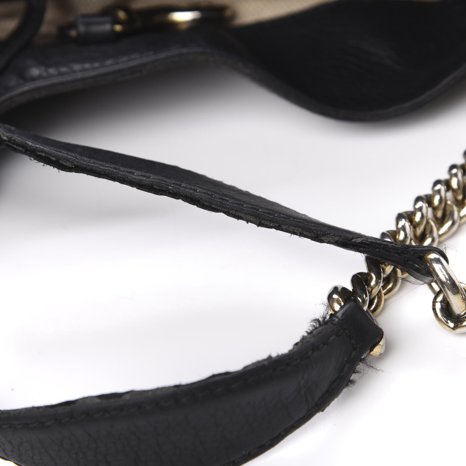 Gucci Pebbled Calfskin Medium Soho Chain Shoulder Bag Black 12 of 15