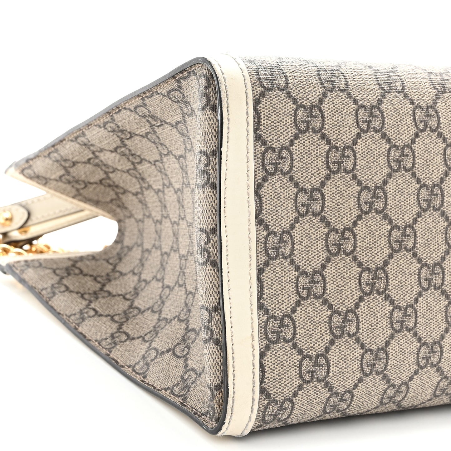 GG Supreme Monogram Medium Padlock Tote White