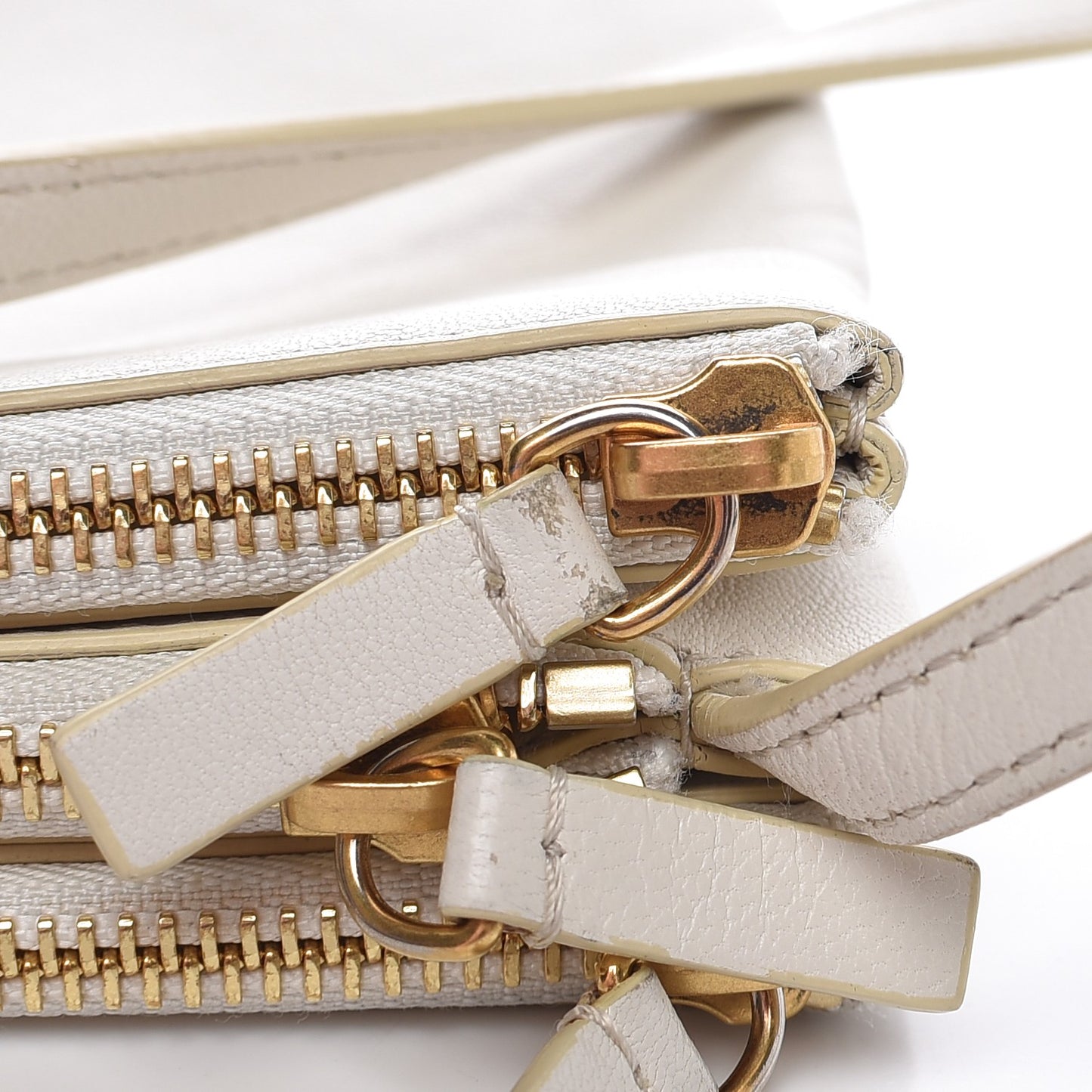 Lambskin Small Trio Crossbody Bag White