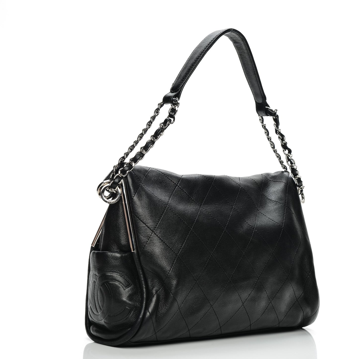 Lambskin Stitched Medium Ultimate Soft Tote Black