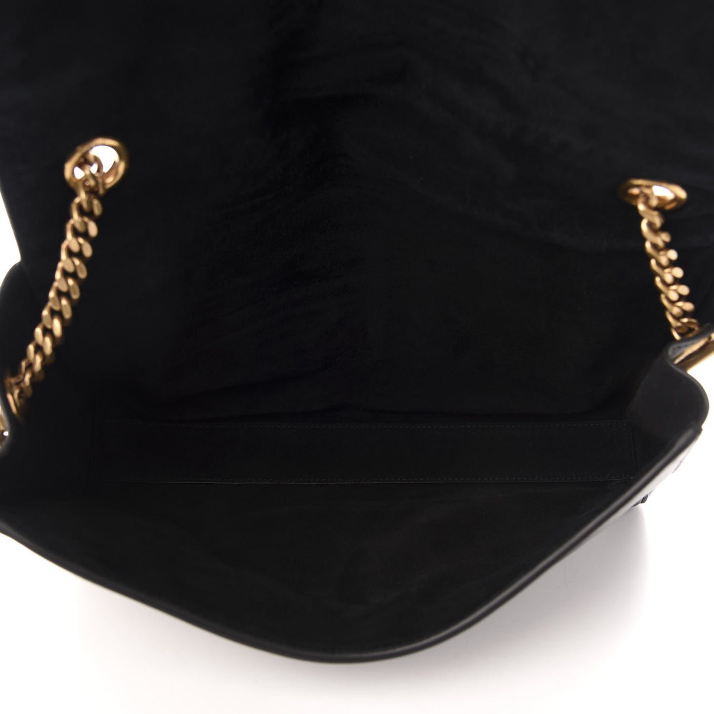 Smooth Calfskin Suede Medium Reversible Monogram Kate Satchel Black