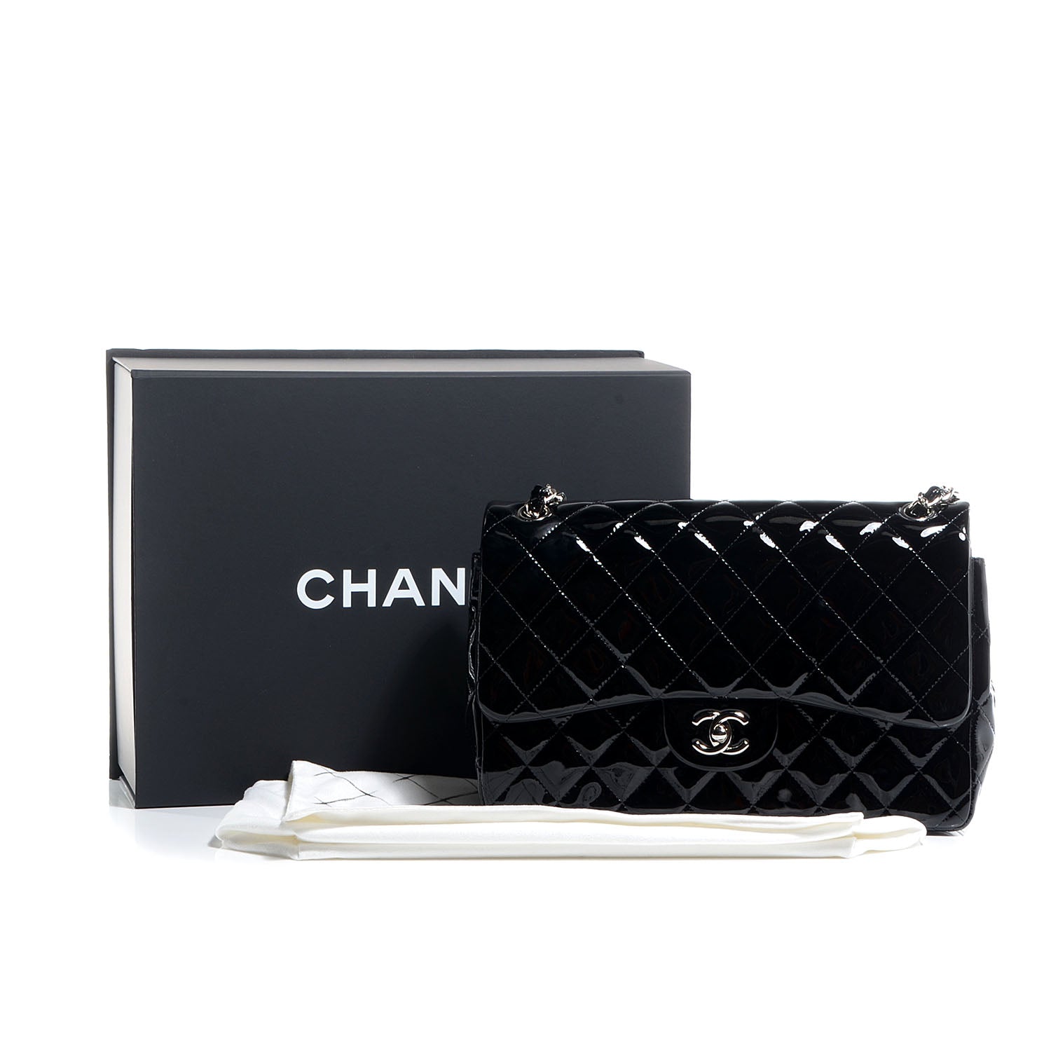 Chanel Patent Jumbo Double Flap Black 9 of 9