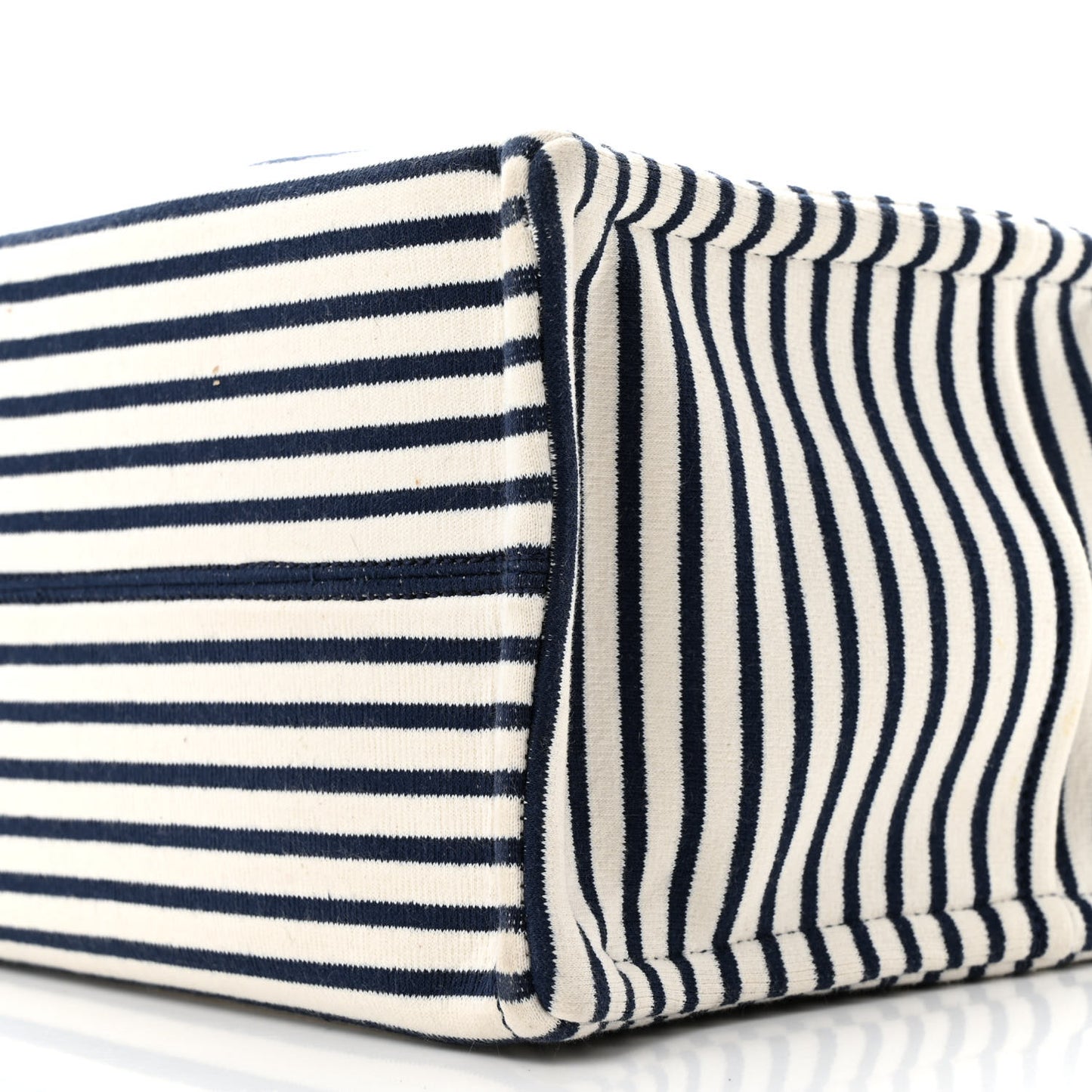 Canvas Calfskin Triomphe Large Cabas Navy Tan