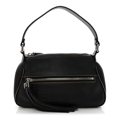 Chanel Grained Calfskin Tassel Shoulder Bag Black 1 of 11