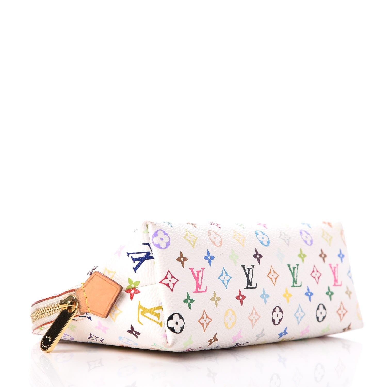 Louis Vuitton Monogram Multicolor Cosmetic Pouch White Litchi 4 of 11