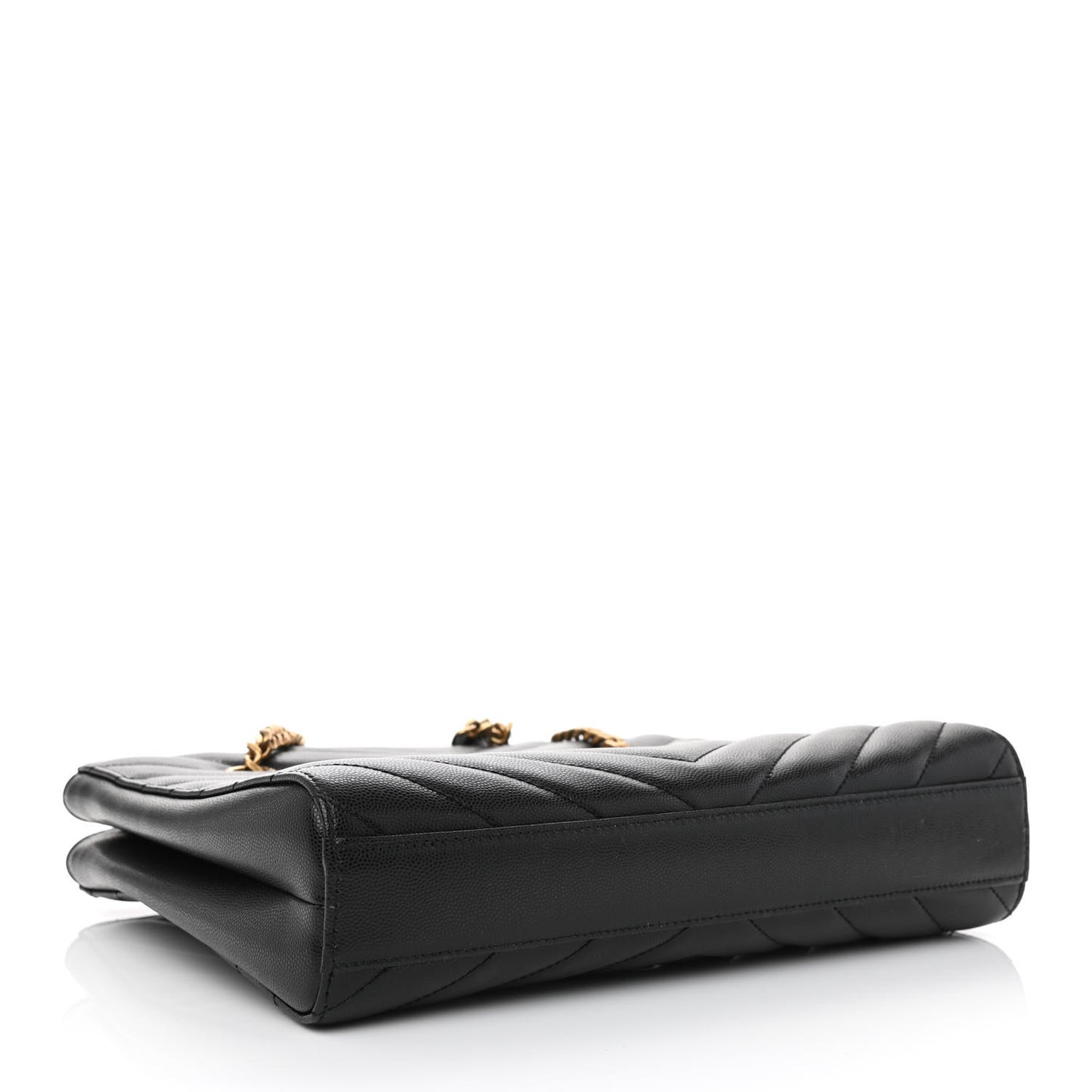 Grain De Poudre Matelasse Chevron Small Tribeca Shopping Bag Black