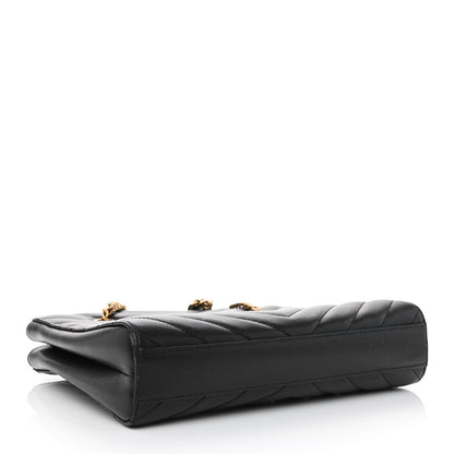 Saint Laurent Grain De Poudre Matelasse Chevron Small Tribeca Shopping Bag Black 4 of 9