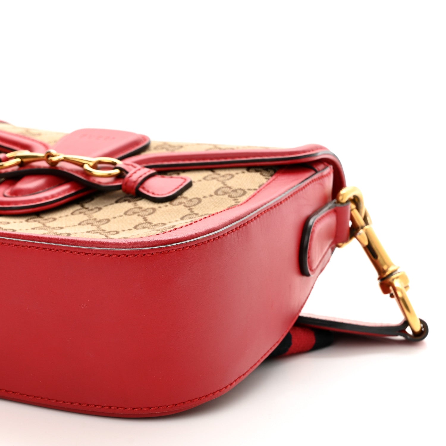 Gucci Monogram Ruinart Calfskin Medium Lady Web Shoulder Bag Beige Ebony Hibiscus Red 9 of 13