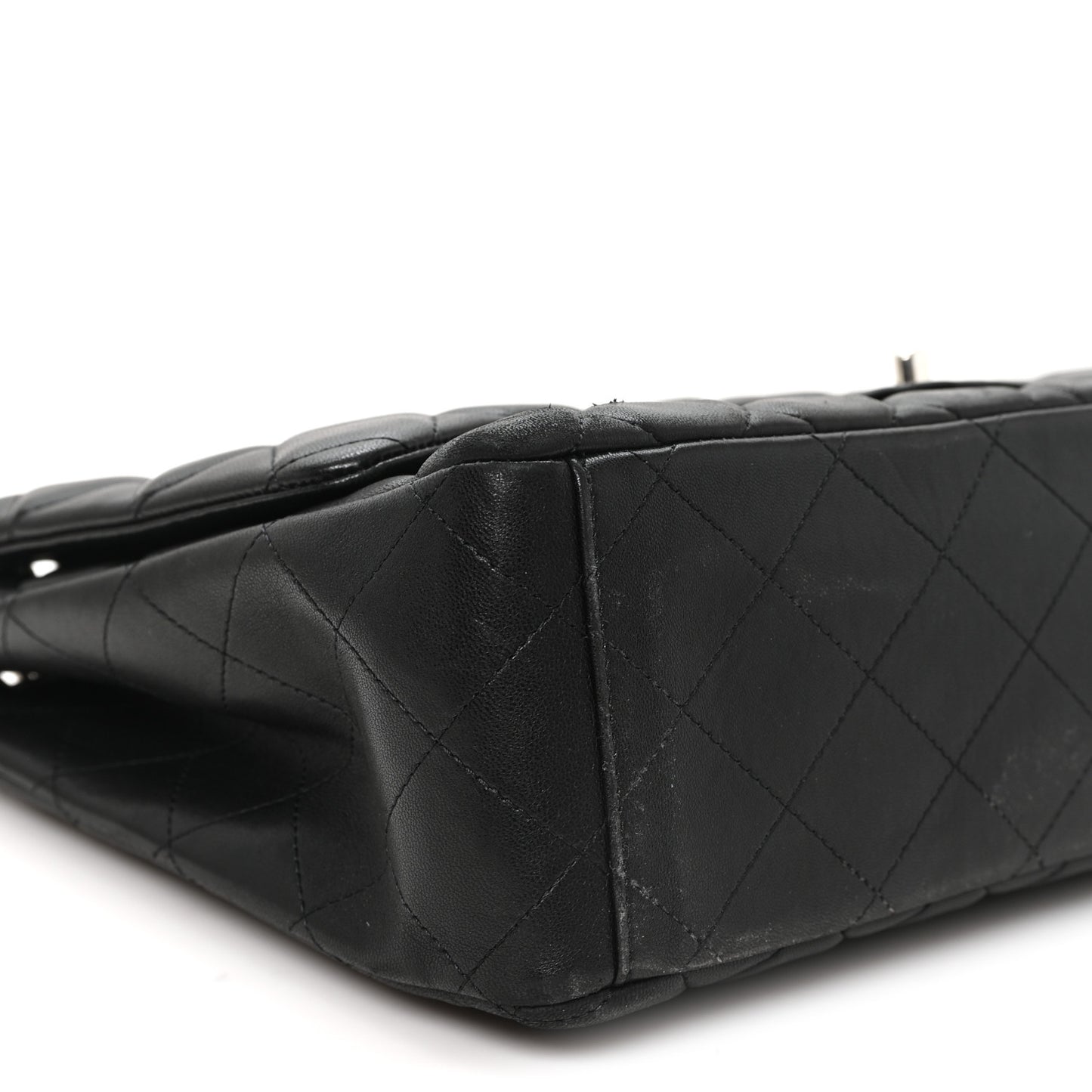 Lambskin Quilted Maxi Single Flap Black