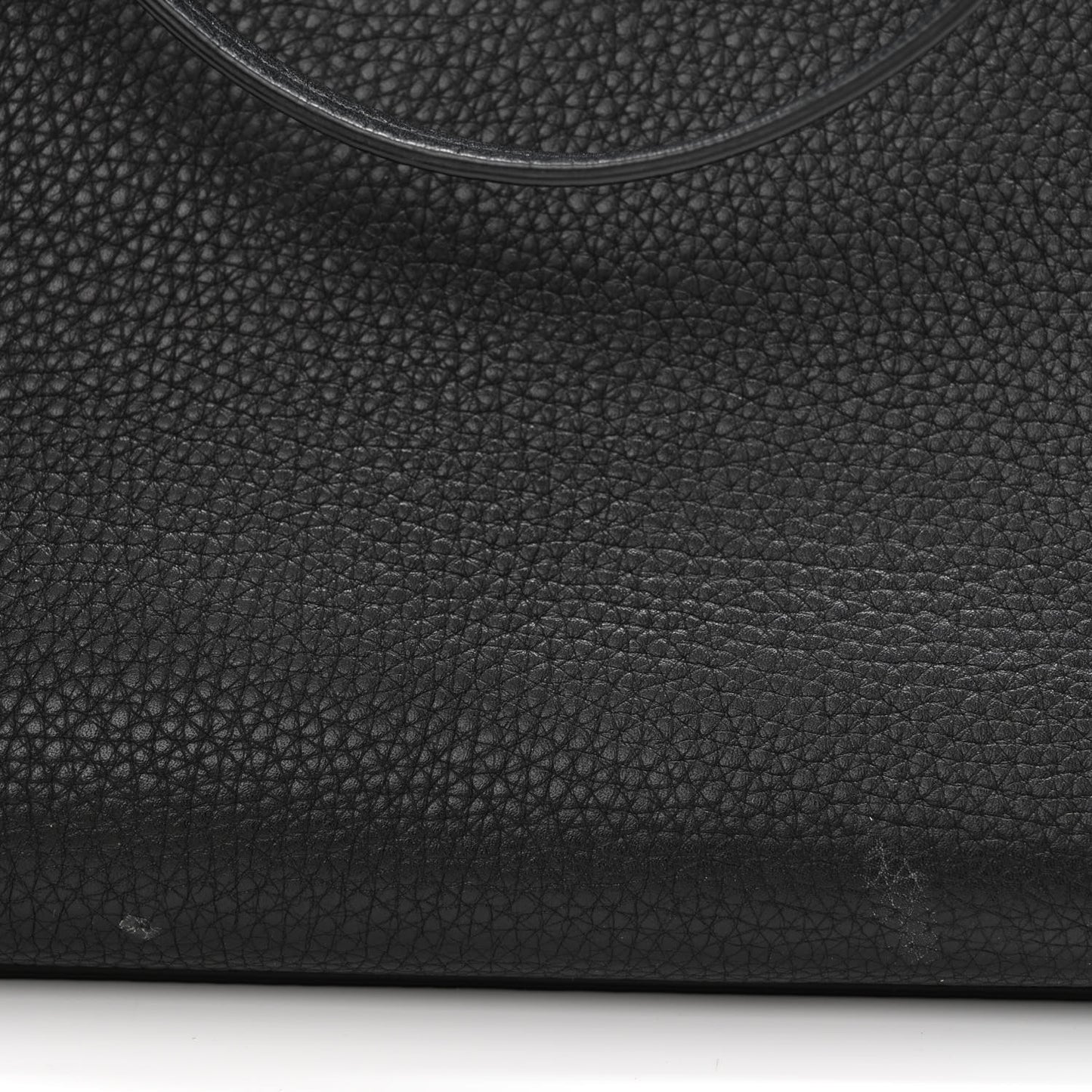 Grained Calfskin Rockstud Shoulder Tote Black