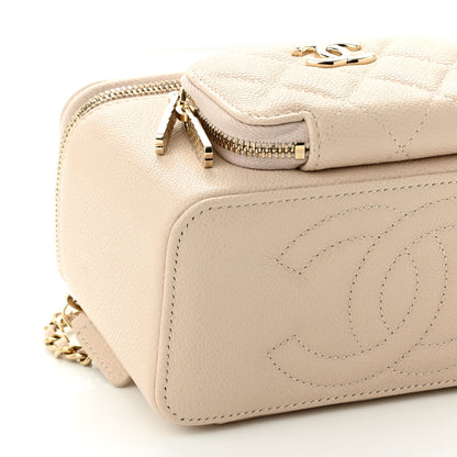 Chanel Caviar Quilted Top Handle Pocket Vanity Case Beige 10 of 12