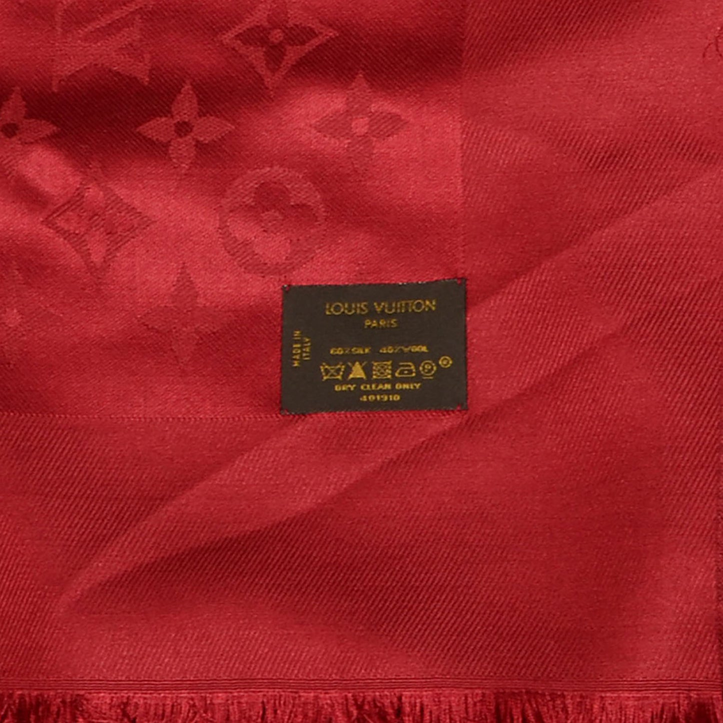 Silk Wool Monogram Shawl Pomme D'Amour