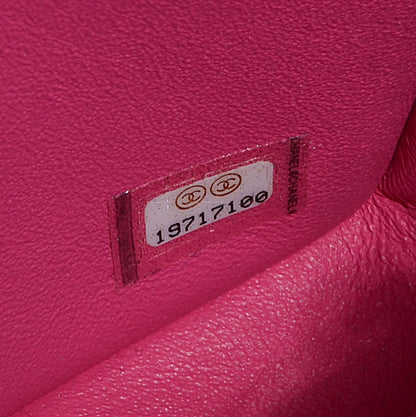 Chanel Lambskin Quilted Mini Rectangular Flap Dark Pink 8 of 8