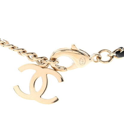 Chanel Lambskin Pearl Crystal CC Short Necklace Gold White Black 6 of 7