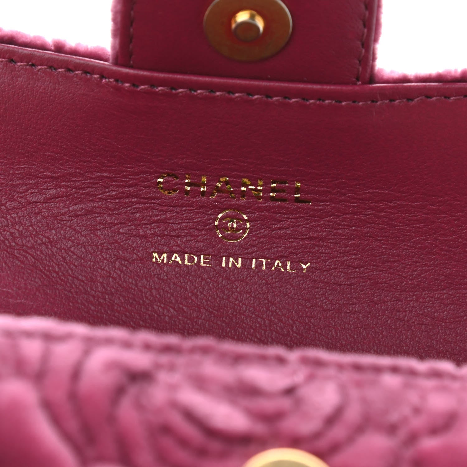 Chanel Velvet Camellia Embossed Jewel Belt Card Holder With Chain Pink 6 of 9