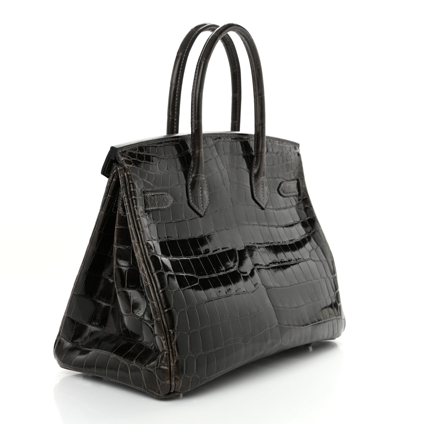 Shiny Niloticus Crocodile Horseshoe Birkin 30 Graphite