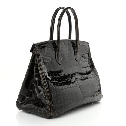 Hermes Shiny Niloticus Crocodile Horseshoe Birkin 30 Graphite 3 of 11