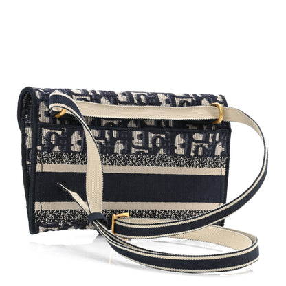 Christian Dior Oblique Slim Saddle Pouch Blue 3 of 11